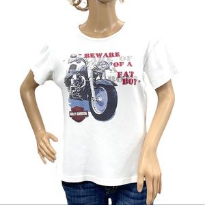 HARLEY-DAVIDSON Women’s White Short Sleeve Tee Shirt Size XL